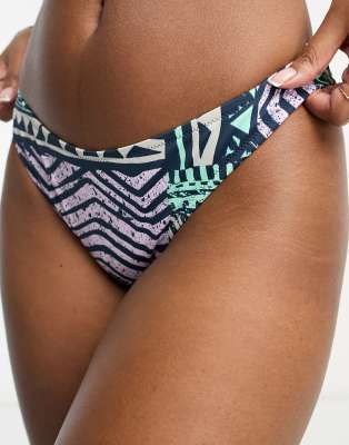 Quiksilver - Bikinihose mit buntem Retro-Muster