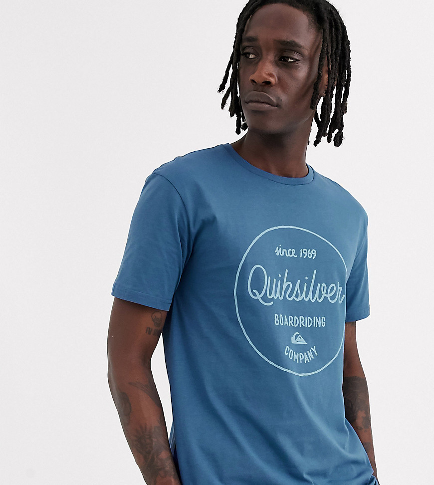 Quiksilver – Blå t-shirt med grafiskt tryck