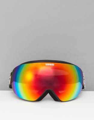 black reflective ski goggles