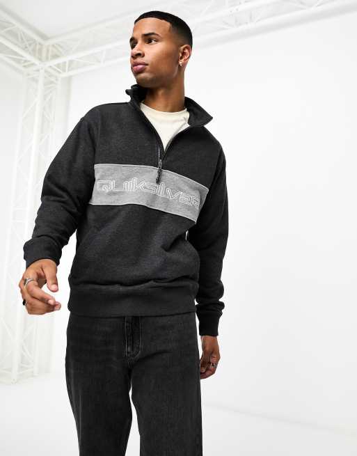 Quiksilver - Bold Omni - Fleece met korte rits in grijs