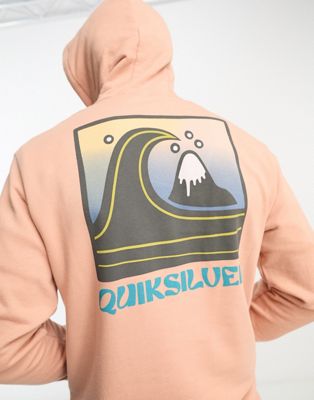 Quiksilver bubble stamp hoodie in orange