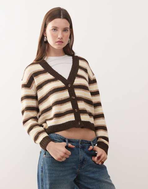 Quiksilver – Bukit – Strickjacke mit schokobraunen Streifen - view 1