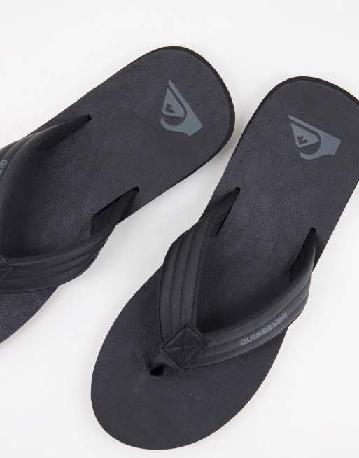 Quiksilver Carver Nubuck flip flops in black