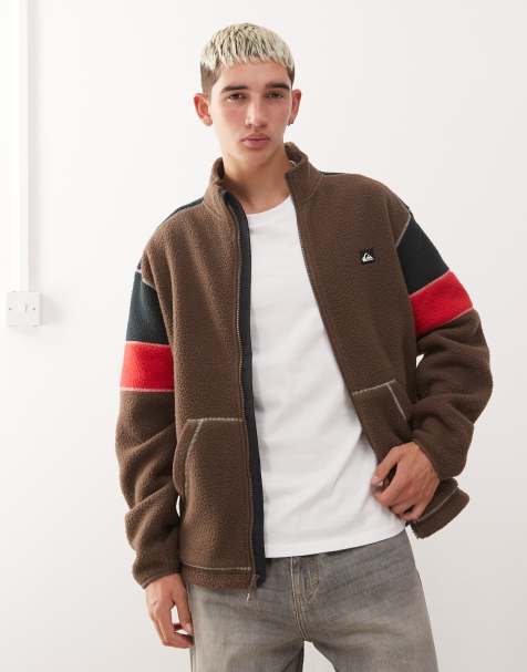 Quiksilver Clean coast block full zip fleece in chocolate brown - view 1