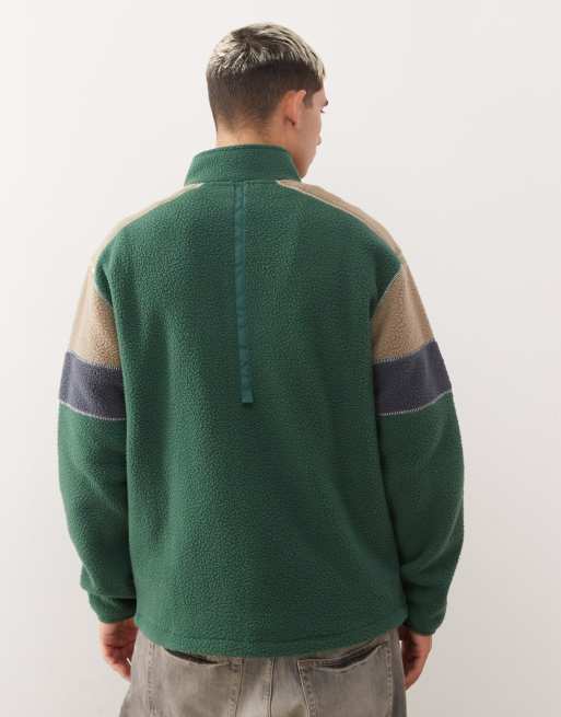 Quiksilver Clean coast block full zip fleece in trekking green, 3 of 5