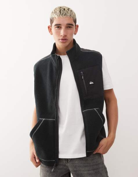 Quiksilver Clean coast gilet full zip fleece in black - BLACK - view 1