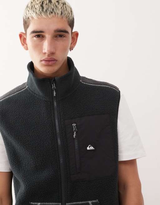 Quiksilver Clean coast gilet full zip fleece in black - BLACK, 5 of 5