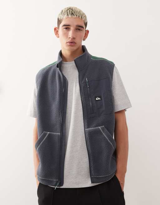 Quiksilver - Clean Coast - Polaire zippée sans manches - Encre d'Inde
