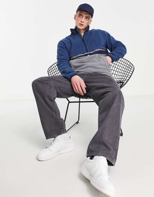 Quiksilver Clean Coasts Polaire à col zippé Bleu marine/gris