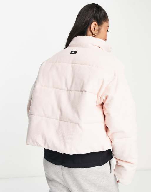 Sixth June cropped puffer jacket with cross body bag in beige