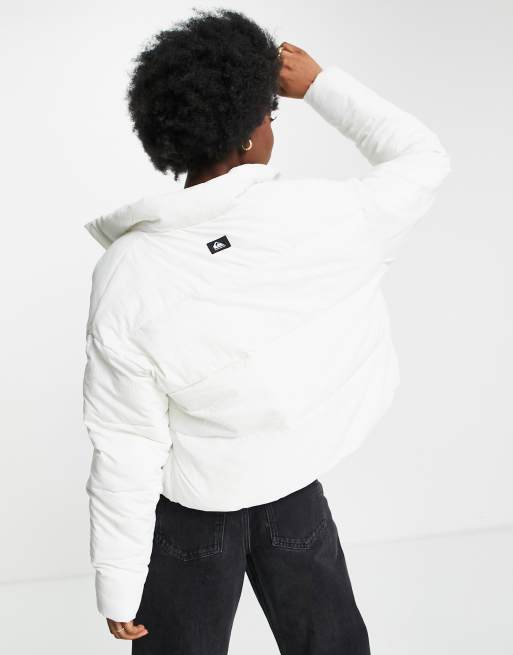 Quiksilver - Cropped gewatteerd jack in wit, exclusief bij ASOS, 2 van 4