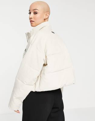 cropped puffer jacket beige