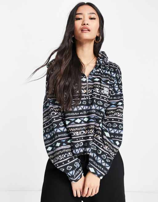 Quiksilver culture heritage pattern fleece in black