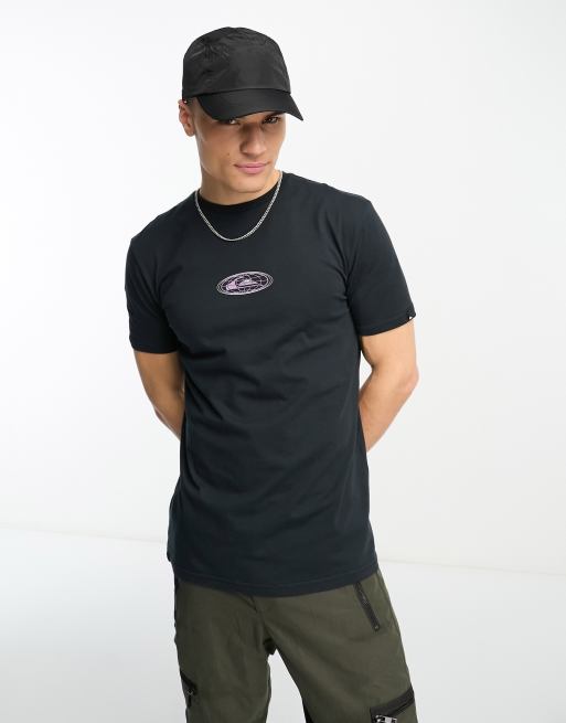 Quiksilver – Czarny T-shirt z owalnym logo, 2 z 4