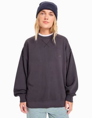 Quiksilver - Essential - Oberteil in Tarmac mit Rundhalsausschnitt-Schwarz