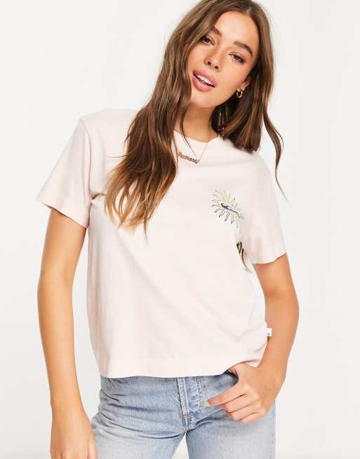 Quiksilver - Exclusivité ASOS - T-shirt crop top à logo imprimé au dos - Rose, 2 de 4