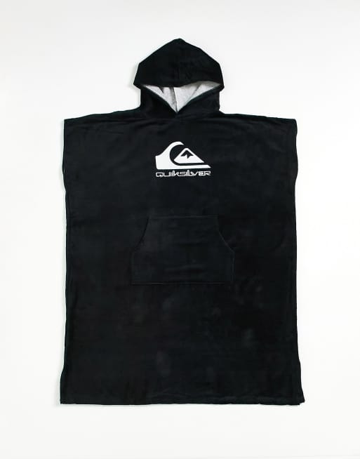Quiksilver – Frottee-Kapuzenpullover in Schwarz