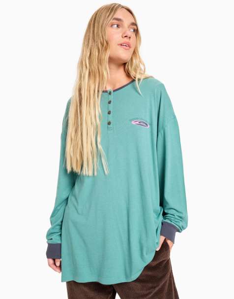 Quiksilver – Henley – Langärmliger Body in Tiefmeerblau - view 1