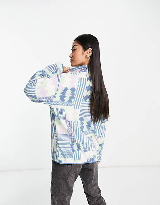  Quiksilver Heritage Thrift Aztec full zip fleece in blue 