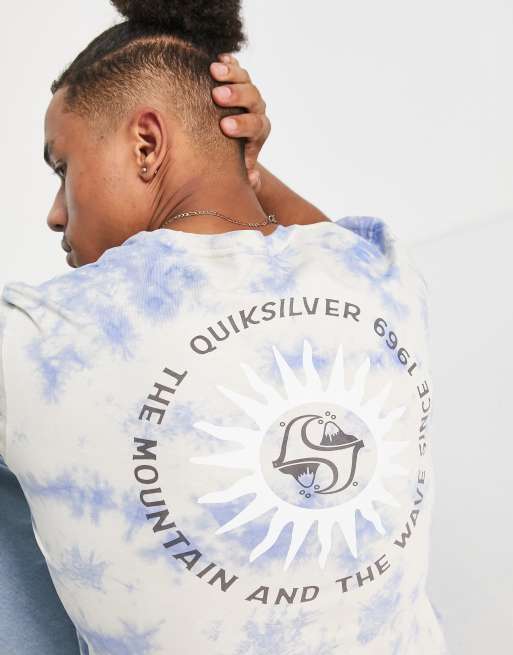 Quiksilver – High Tide – Różowy T-shirt z efektem tie-dye