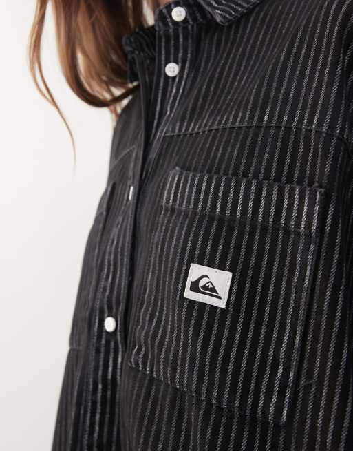 Quiksilver – Iced Age – Langärmliges Minikleid aus Webstoff in Asphalt, 2 von 4