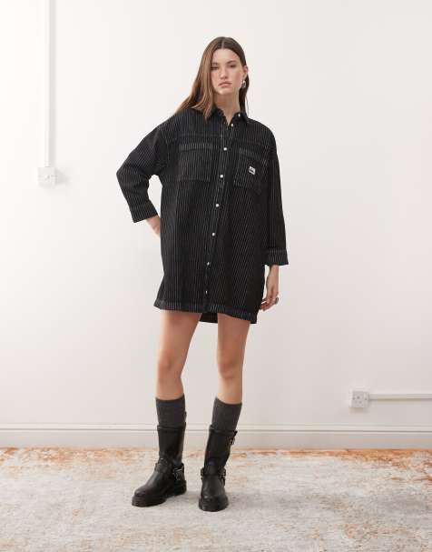 Quiksilver Iced age woven long sleeve mini dress in tarmac - view 1