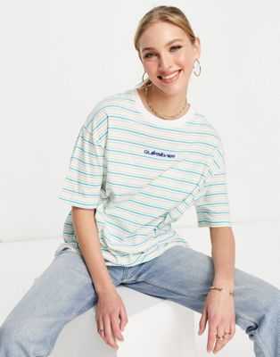 Femme Quiksilver - Iconicyear - T-shirt à rayures - Bleu pastel