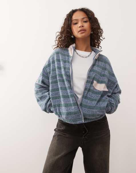 Quiksilver Kedai full zip polar fleece in ashley blue kedai stripe - view 1