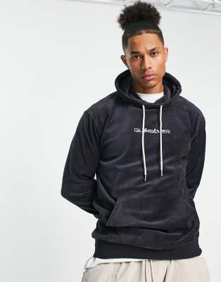 Quiksilver knitted cord hoodie in black