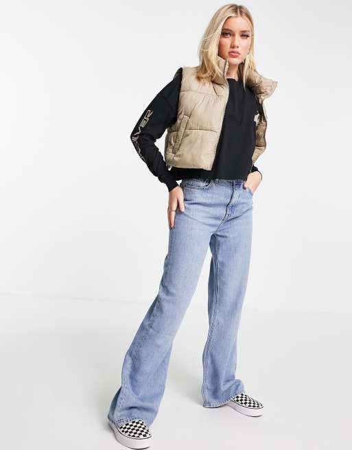 Quiksilver – Langärmliges Oversize-Shirt in Schwarz mit kurzem Schnitt, 2 von 4