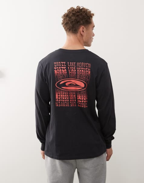 Quiksilver – Langärmliges T-Shirt in Schwarz mit „Ev Heaven Like“-Print - view 1