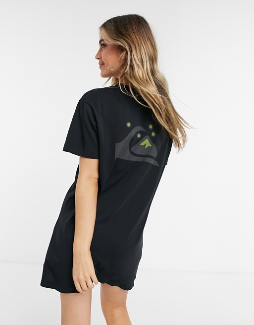 Quiksilver logo t-shirt dress in black
