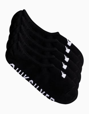 Quiksilver - Lot de 5 paires de chaussettes invisibles - Noir