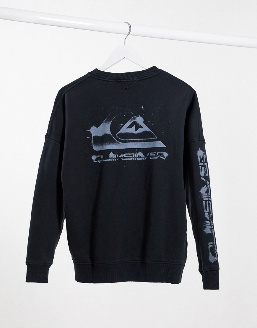 Quiksilver - Løstsiddende sort sweatshirt med logo