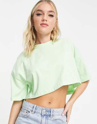 Quiksilver maxi cropped t-shirt in green