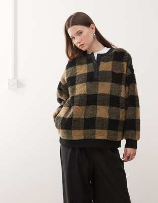 Quiksilver - Mercury Barranco - Sweatshirt aus Sherpa-Fleece in Woodlands Elmwood-Neutral