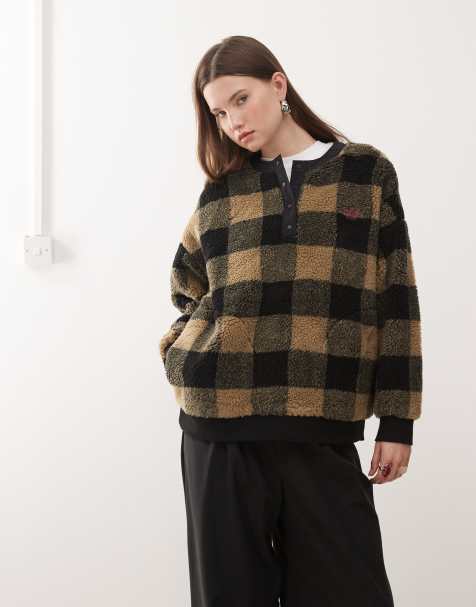 Quiksilver – Mercury Barranco – Sweatshirt aus Sherpa-Fleece in Woodlands Elmwood - view 1