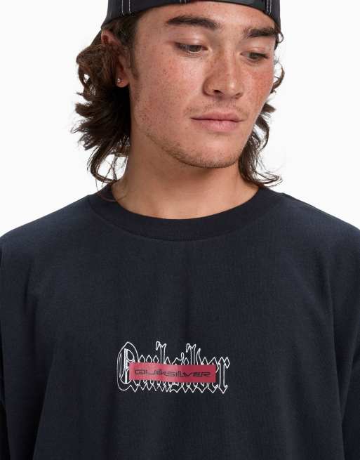 Quiksilver Mercury double up heavy weight t-shirt in black, 3 of 4