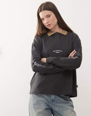 Quiksilver - Mercury - Langärmliges Standard Fit Polohemd in Asphalt-Schwarz