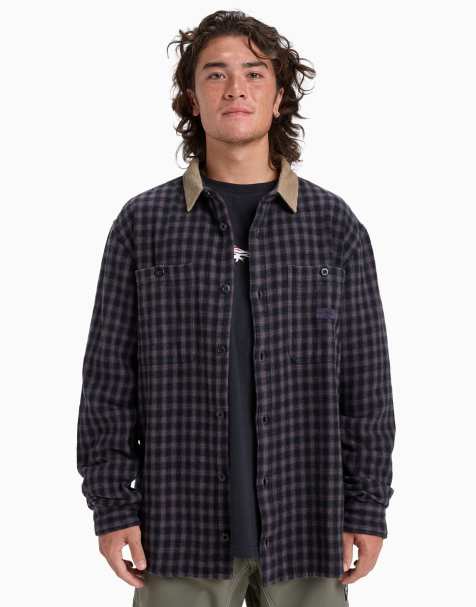 Quiksilver – Mercury Sandstrokes – Langärmliges Hemd in Sand Strokes Black - view 1