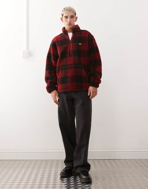 Quiksilver Mercury woodlands sherpa half zip sherpa check jacket