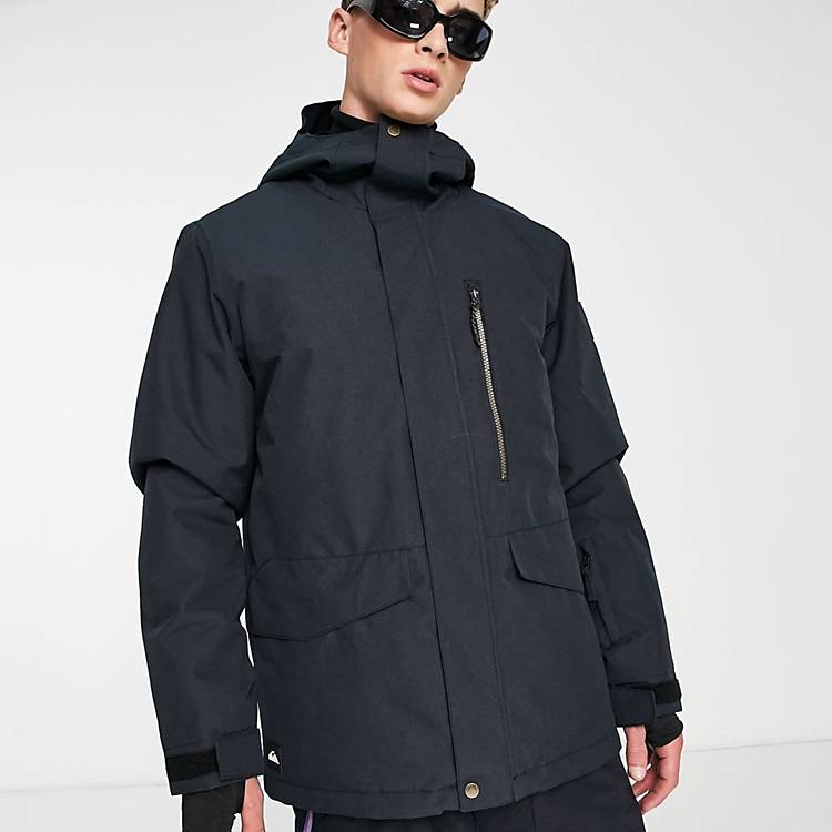 Quiksilver mission solid ski jacket in black | ASOS