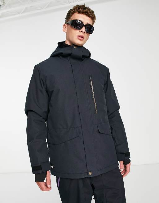 Quiksilver Mission Solid ski jacket in black | ASOS