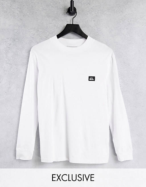 Quiksilver Mock Neck long sleeve t-shirt in white Exclusive at ASOS