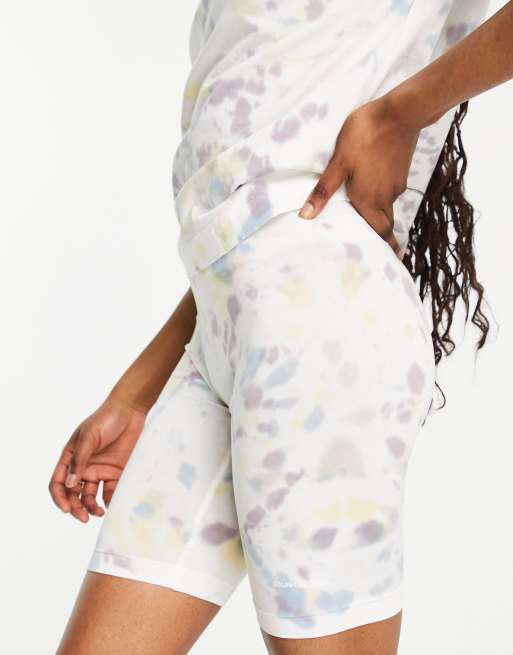 Quiksilver - Move With Me - Short legging effet tie-dye - Blanc/multicolore
