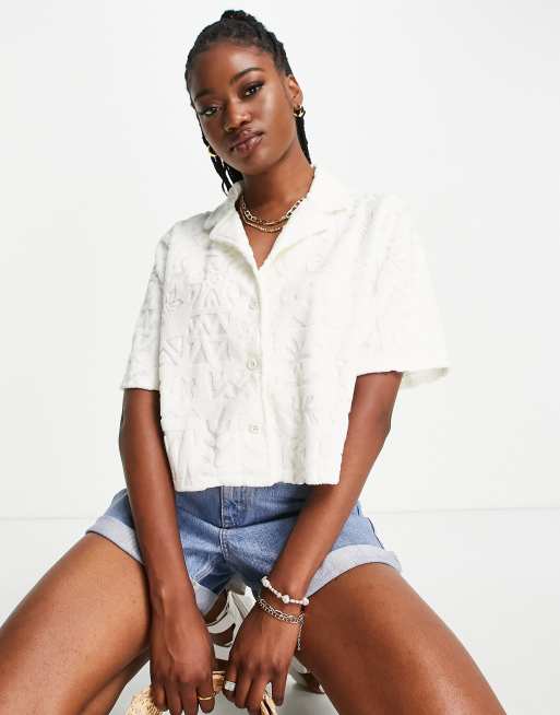 Quiksilver Nomad Culture shirt in white Exclusive to ASOS