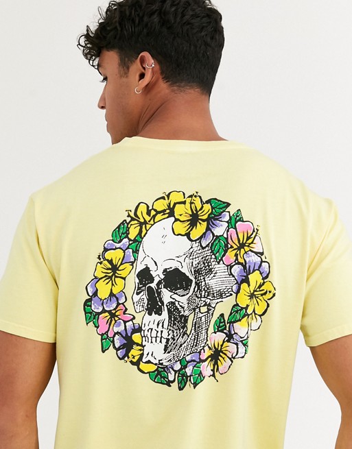 Quiksilver OG Dead Flowers t-shirt in yellow