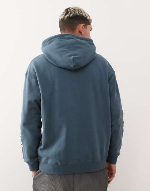 Quiksilver – Old English – Kapuzenpullover in Orion-Blau mit durchgehendem Reißverschluss, 3 von 5