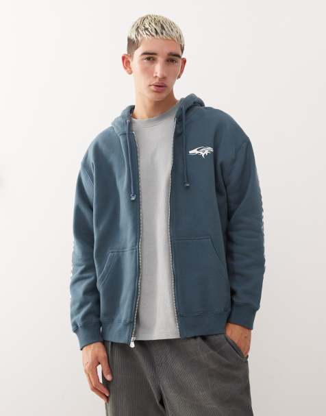 Quiksilver Old english zip through hoodie in orion blue - view 1