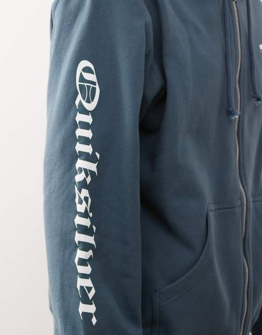 Quiksilver Old english zip through hoodie in orion blue, 5 of 5